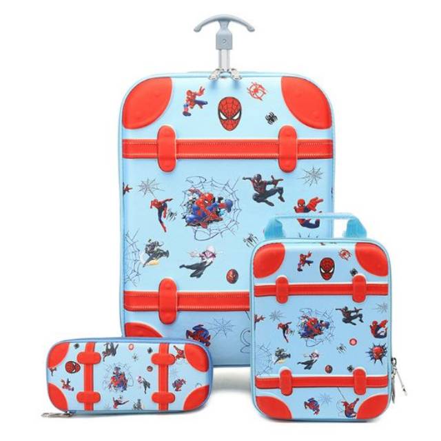(RK)Tas Troli Anak Spiderman 3d 3in1