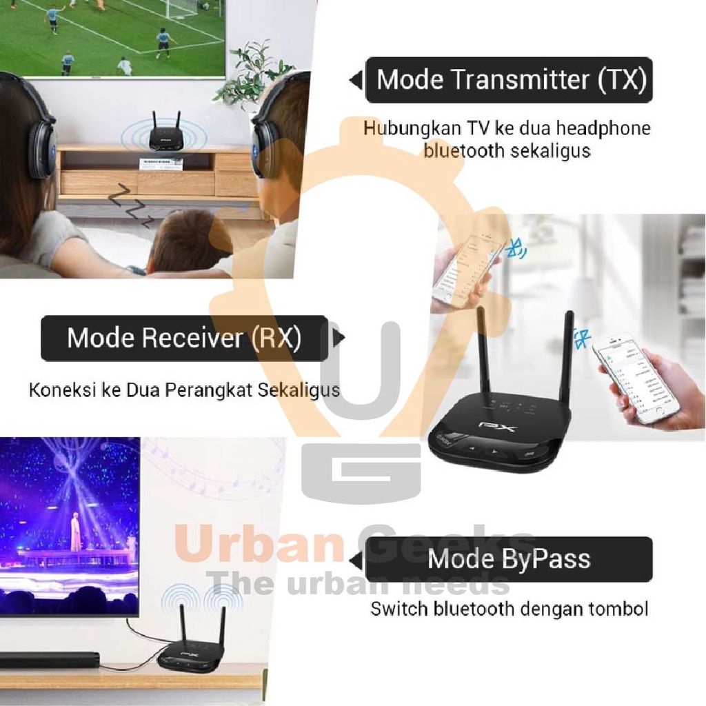 Bluetooth Transmitter Receiver  Audio 5.0 HD stereo 2in1 PX BRX-3600