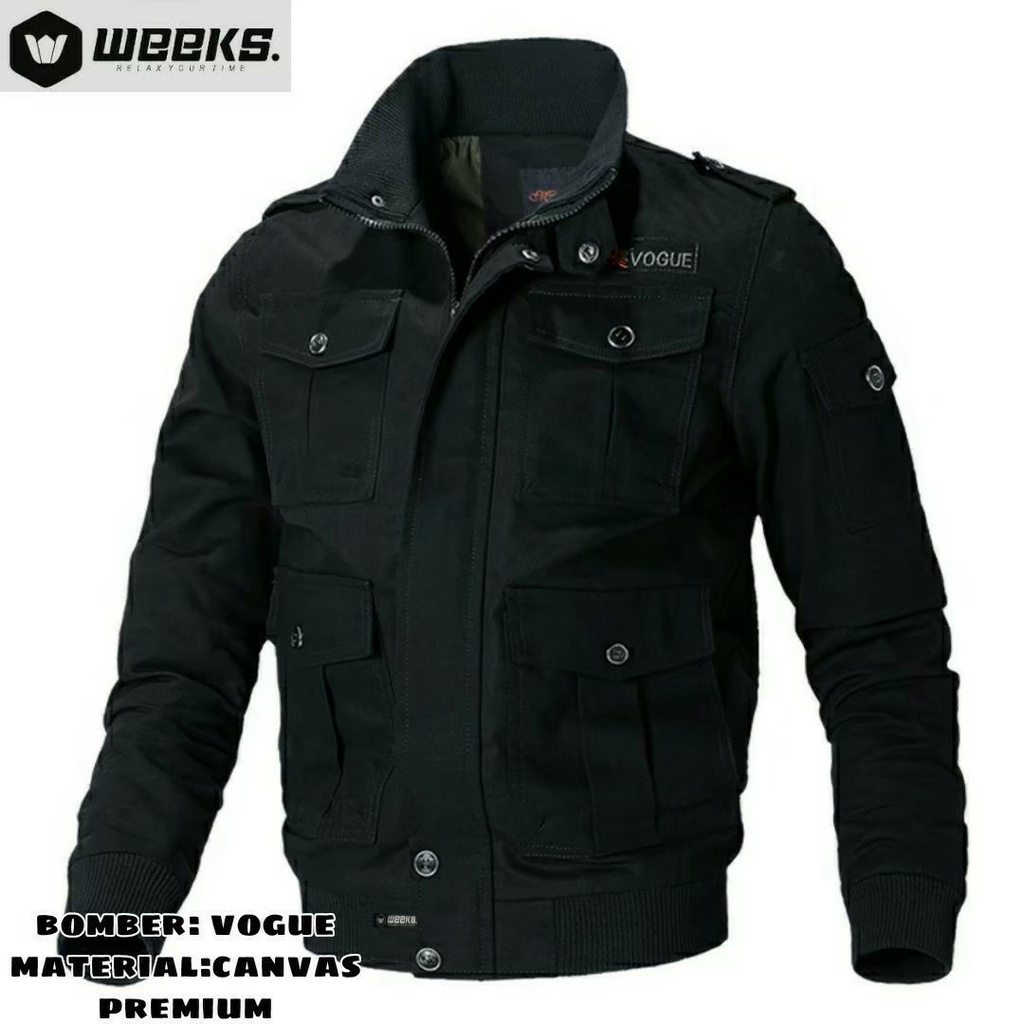 JAKET BOMBER PRIA MASA KINI BOMBER JACKET PRIA JAPAN BLACK