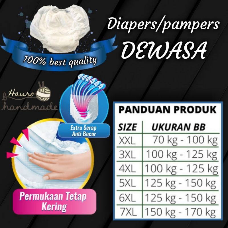 diapers/pampers celana dewasa uk.2xl isi 10