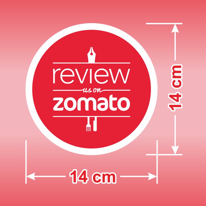 

Label Sticker Sign Bundar Review us on ZOMATO Stiker Vinyl Anti Air