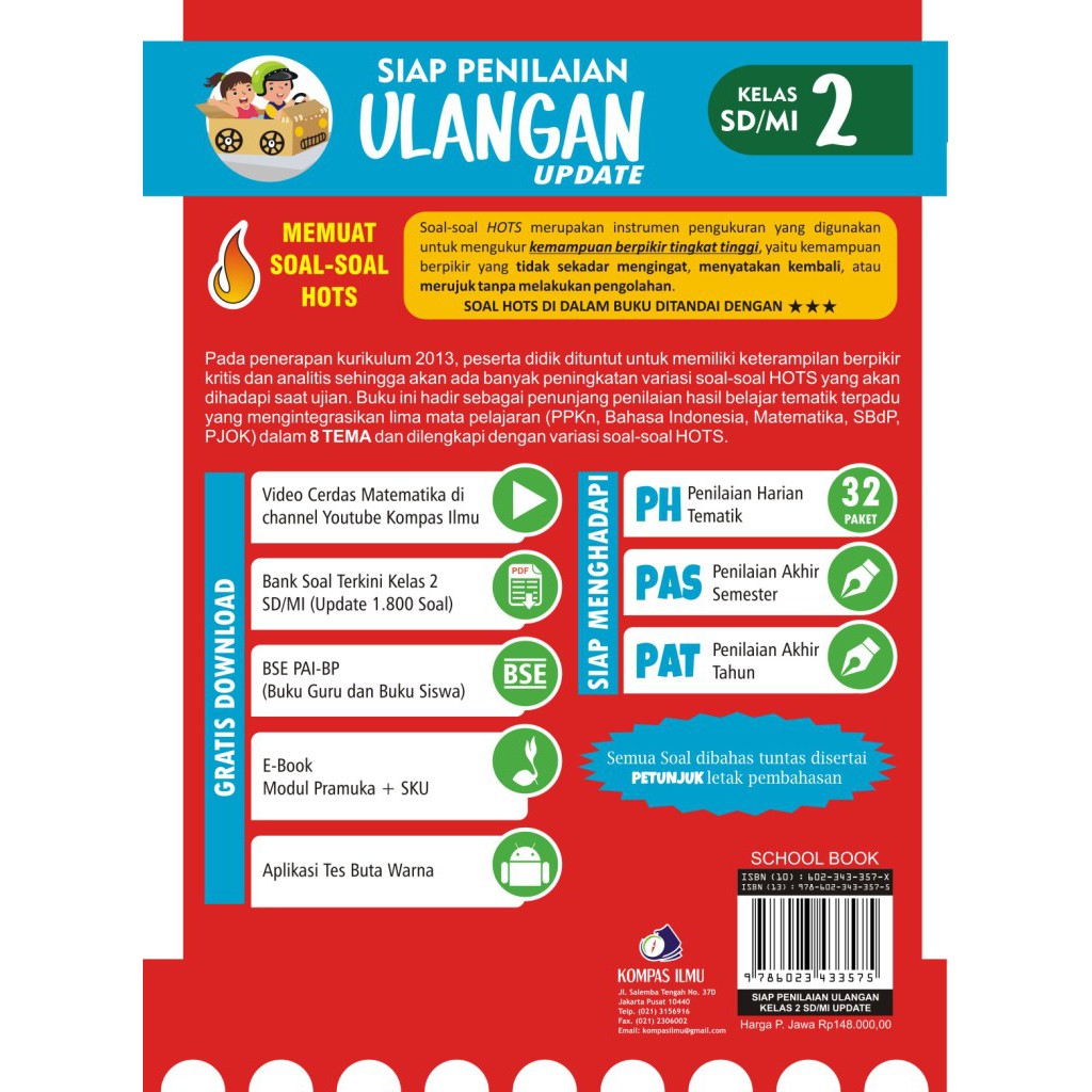 BUKU SIAP PENILAIAN ULANGAN SD/MI Kelas 2 UPDATE -Pendamping Tematik- - Kompas Ilmu-2