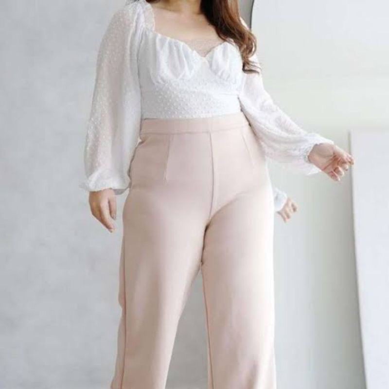 Celana Kulot scuba Putih Scuba Premium / Kulot Basic Pants Scuba