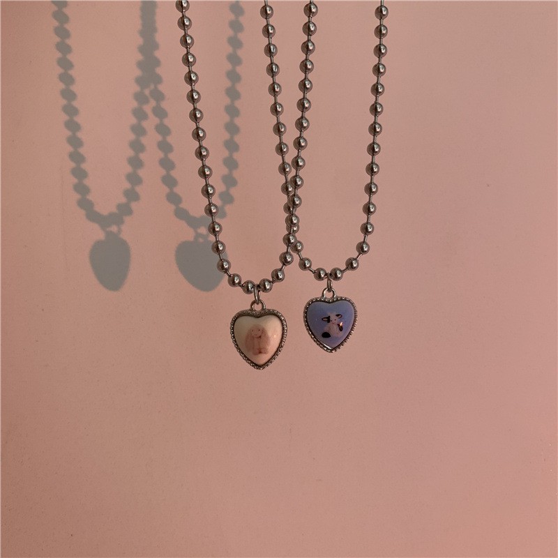 Titanium Steel Necklace Hip Hop Korea Cow Rabbit Pendant Chain Cute