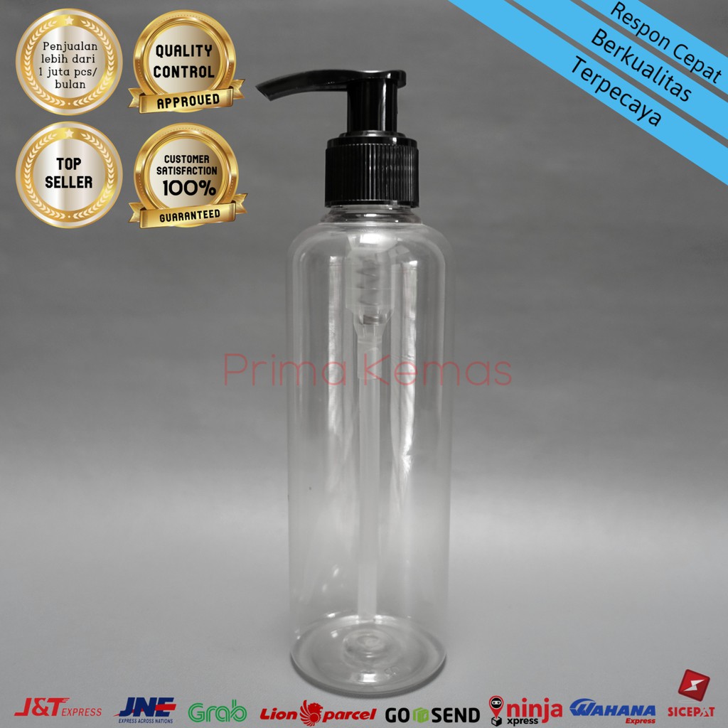 Botol Pump Lotion 250 ml - botol kosmetik 250 ml - botol skincare Pet 250 ml Natural Pump Lotion AG