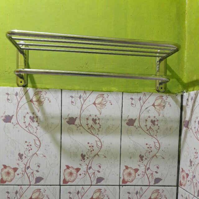 Rak Jemuran Handuk Kamar Mandi Gantung Stainless Steel 5 Bar Baris 8602 Gantungan Baju Bathroom Besi