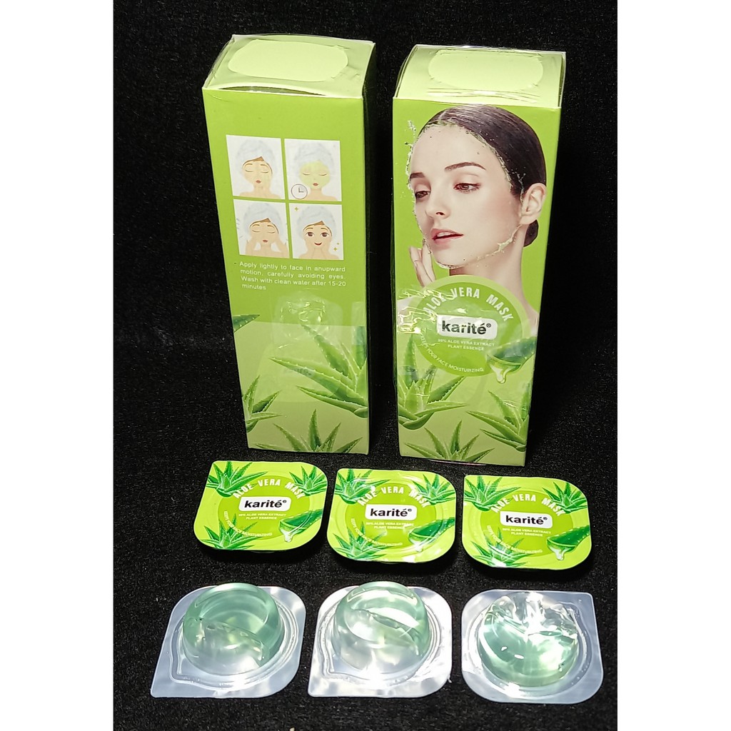 PROMO 12 PCS MASK WAJAH KARITE ALOEVERA ESSENCE 1073