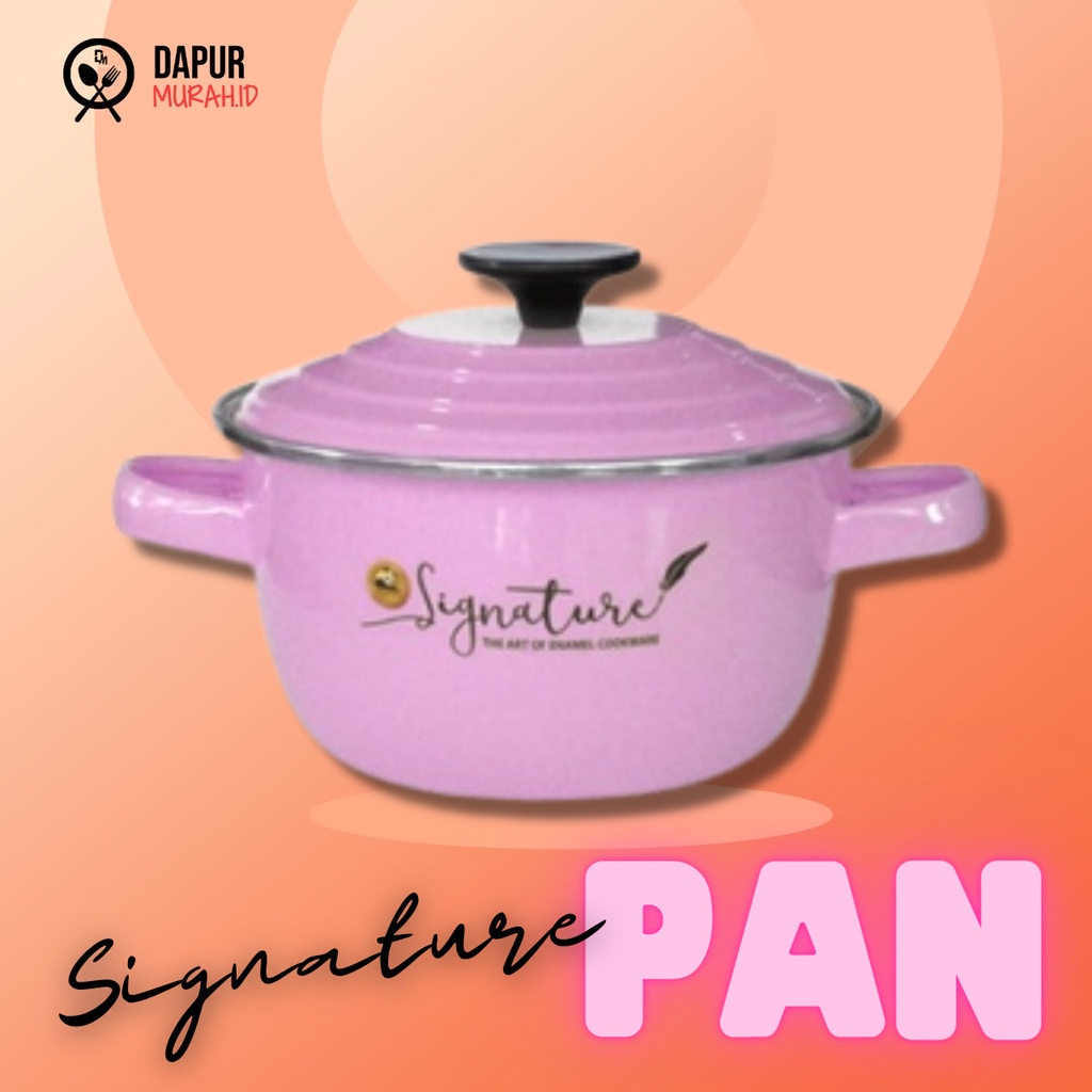 DM - Panci Enamel Maspion 26 cm Signature Pan - Pink / Merah Muda