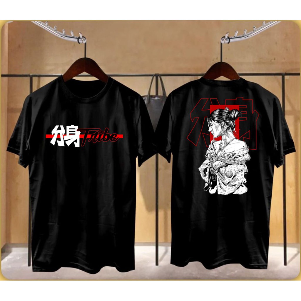 Kaos murah Kaos distro murah baju  distro pria t-shirt murah combed30s TRIBE JEPANG HITAM