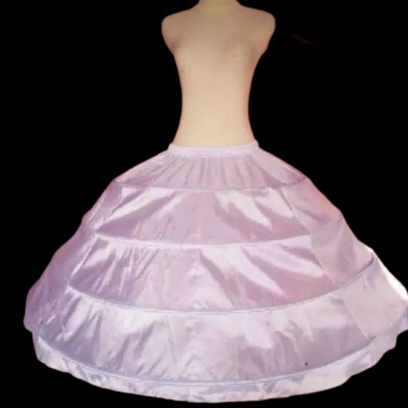 PLAT GRADE A Petticoat kawat gaun RING 4 jala Gaun Pengantin Pesta Wisuda Ujian Praktek KAWAT GAUNPetticoat Wedding dress/ Pertikut Pengembang Gaun Pengantin  (4 Ring 2 Layer)l Rok Dalaman Gaun Pengantin  murah