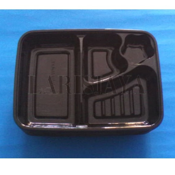 PALING DIBURU Box Bento ( Coklat/hitam ) isi 50pcs Nasi Kotak Makan Bekal Katering Mika Pa Sekat 4