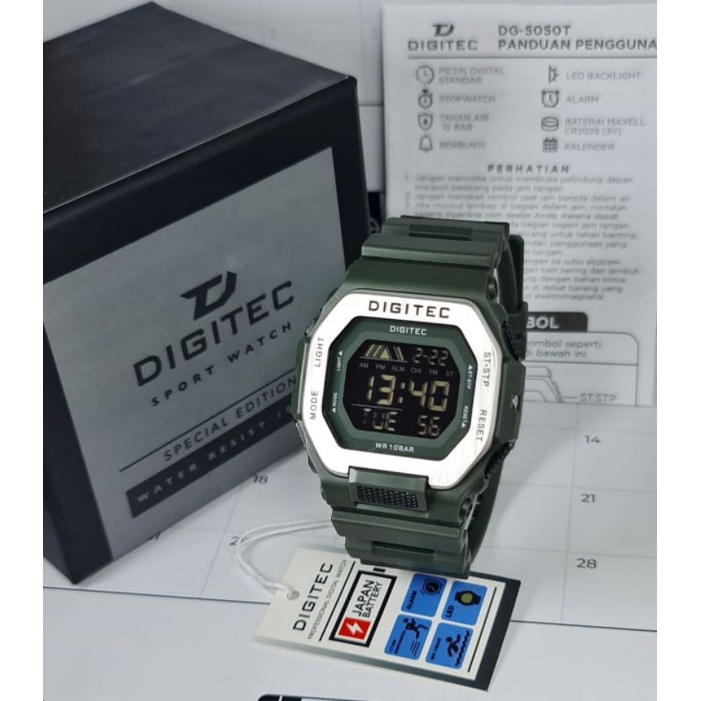 Jam Tangan Pria Digital Digitec Original DG-5050T Tahan Air Garansi Resmi Digitec Gratis Ongkir COD