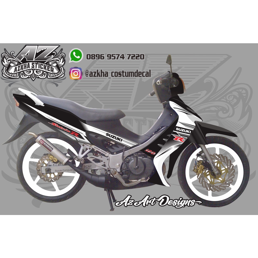 Striping Satria Hiu Hitam Putih