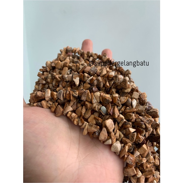 kerikil Batu alam yellow jasper phyrus 1cm howlite serat kayu ekslusif