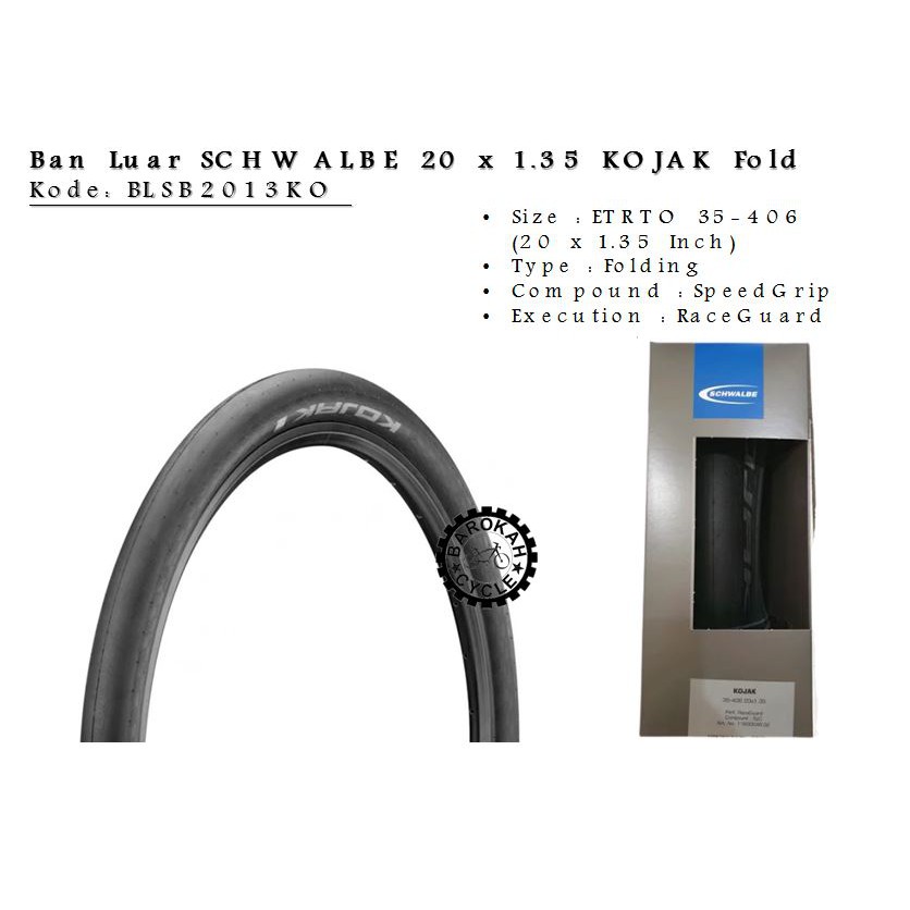 Ban Luar SCHWALBE 20 x 1.35 KOJAK Fold