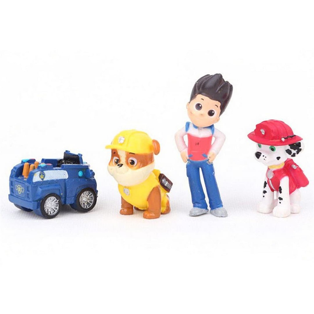 PAW PATROL Marshall Rubble Chase Rocky Zuma Skye Mainan Figurine 12pcs