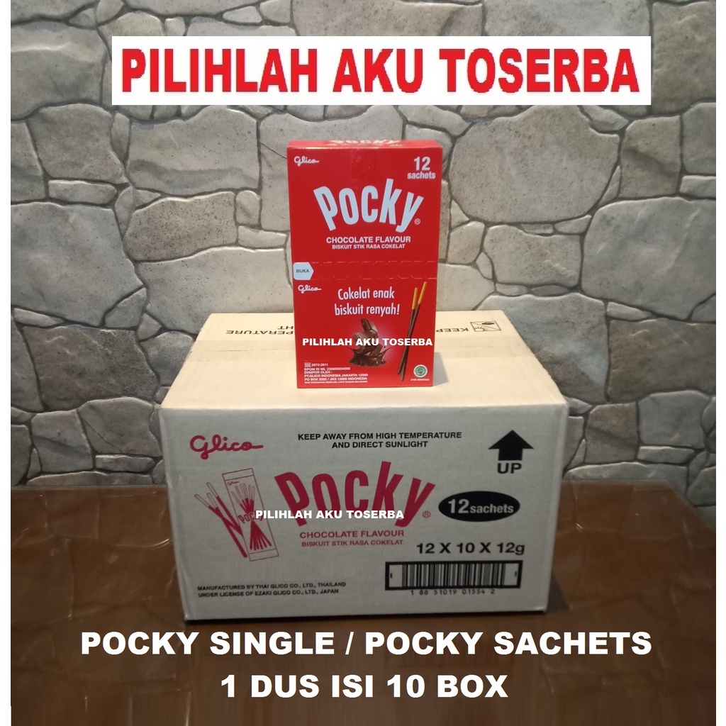 Glico Pocky SINGLE PACK CHOCOLATE / COKELAT - ( HARGA 1 DUS )