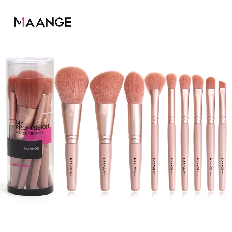 MAANGE 9Pcs/Set Make up Brushes Set Soft Fluffy Hair Brush Kit With 5Pcs Beauty Sponges Soft Multifunction Beauty Tool