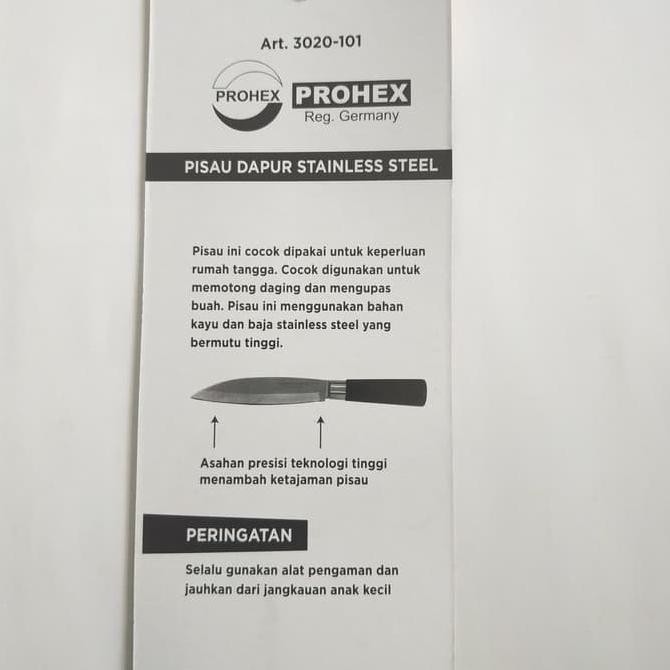 Pisau Dapur / Kitchen Knife 5" Stainless Gagang Kayu Haston Prohex