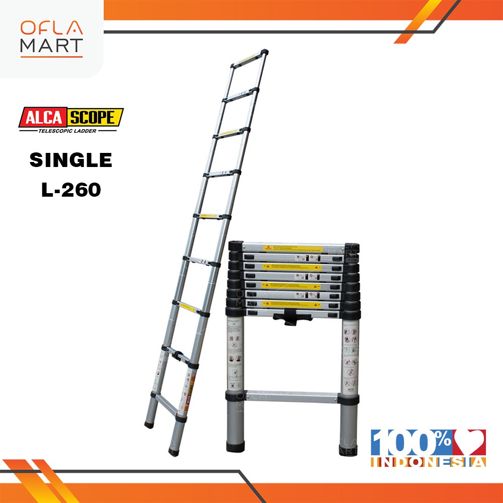 Tangga Telescopic Ladder-Alca Scope Single 260 (2,6M)