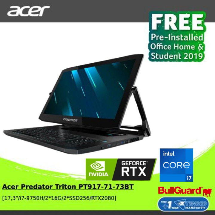 ACER PREDATOR PT917-71-73BT [17,3"/I7-9750H/2*16G/2*SSD256/RTX2080] NH.Q4VSN.003