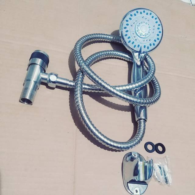 Paket murah 1 set komplit handshower kran doubel