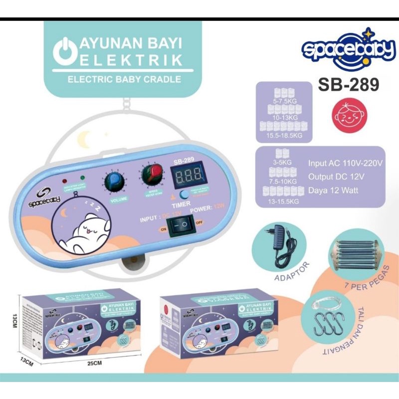 Ayunan Listrik Otomatis Musik dan Timer-SPACEBABY 7PER