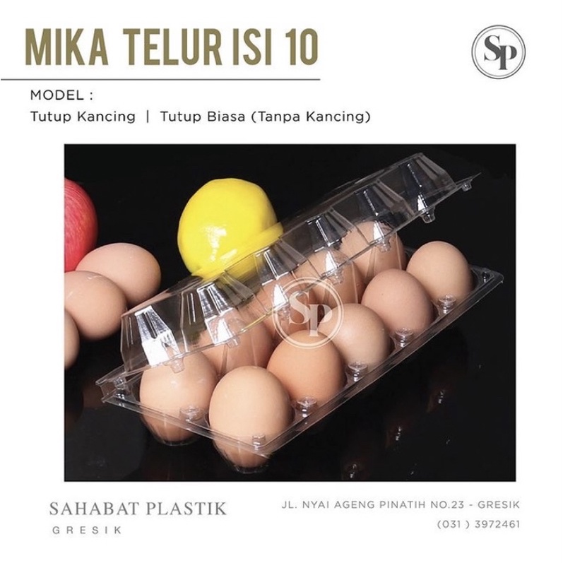MIKA TELUR 10 / TRAY TELUR 10 / TEMPAT TELUR AYAM ISI 10 / WADAH PLASTIK TELUR / EGG TRAY