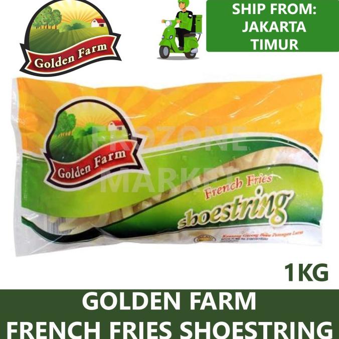 

MAKANAN BEKU / GOLDEN FARM FRENCH FRIES SHOESTRING KENTANG BEKU 1KG NON COD