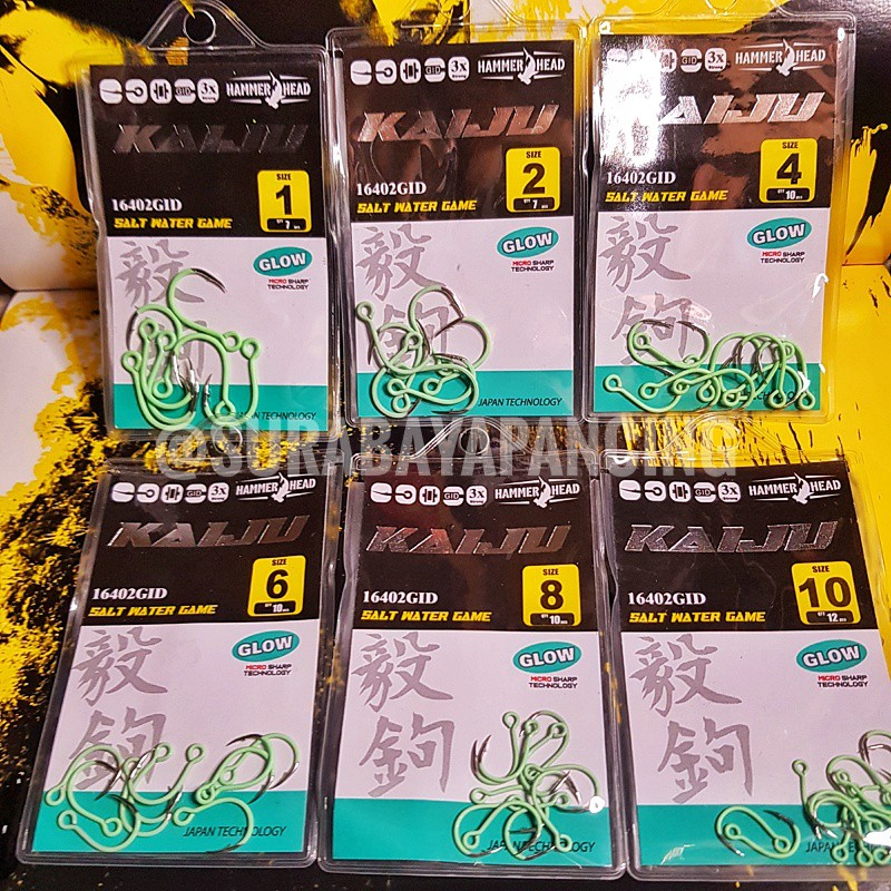 HAMMERHEAD KAIJU HOOK / KAIL JIGGING GID / KAIL SINGLE HOOK GID FOSFOR / HAMMERHEAD SINGLE HOOK