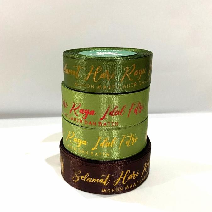 

Premium Product!!! Pita Satin Lebaran Idulfitri Pita Hampers (2.5Cm).Panjang +/-15M - Paling Dicari