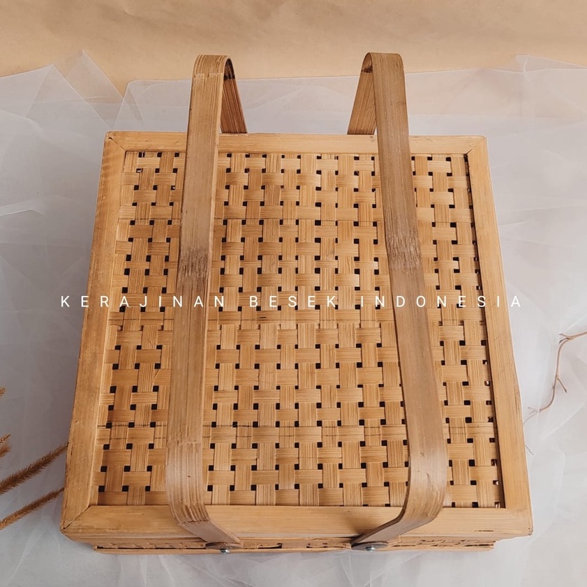 PARSEL BAMBU KOTAK 25cm murah hampers Kotak piknik unik Kerajinan bambu Wadah hampers hantaran