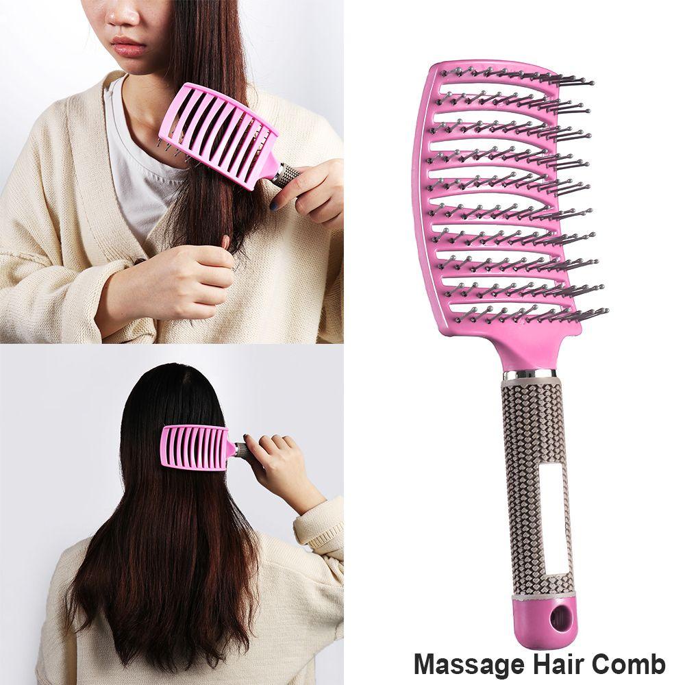 CHOOKYY Sisir Rambut Profesional Kulit Kepala Gigi Lebar Melengkung Hairdressing Styling Tools