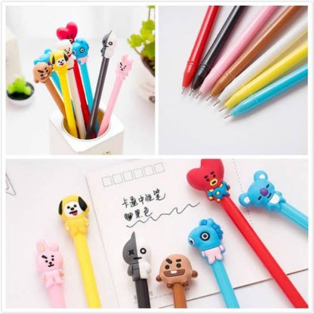 Pulpen BTS Bangtan Boys BT21 Bolpoin gel Bolpen BTS