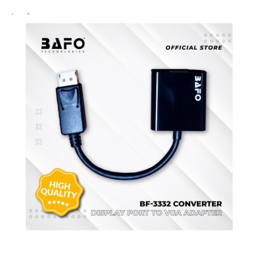 Display port to vga converter cable adapter bafo 1200p 60hz Full HD bf-3332 - konverter displayport dp to d-sub 15 pin bf3332