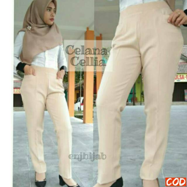 Celana Kerja Katun Wanita Cellia Big Size 4L,  5L,  6L,