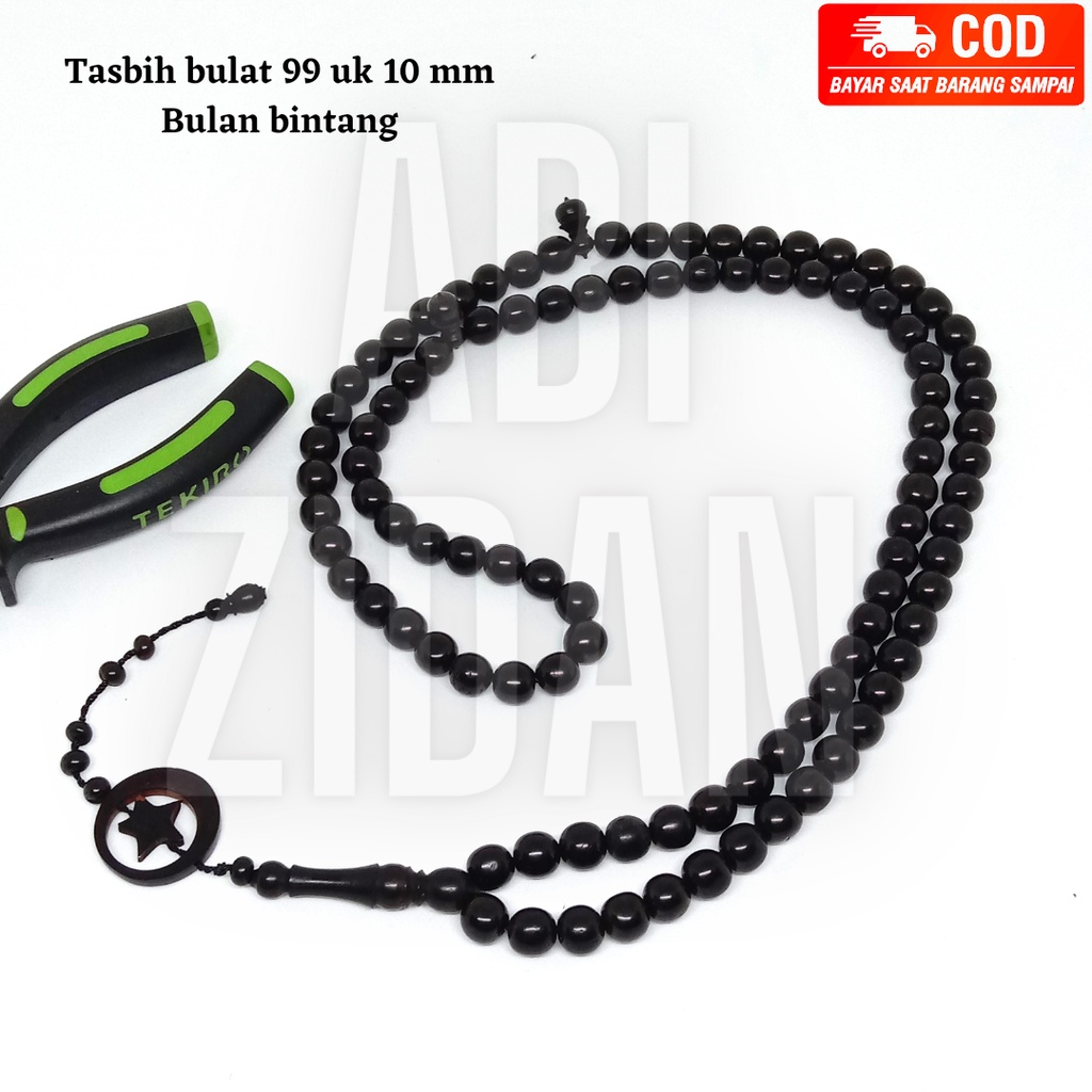 Tasbih kayu Kaokah Kokka Kaukah kokkah koka asli Original model bulat 99 uk 10 mm bulan bintang