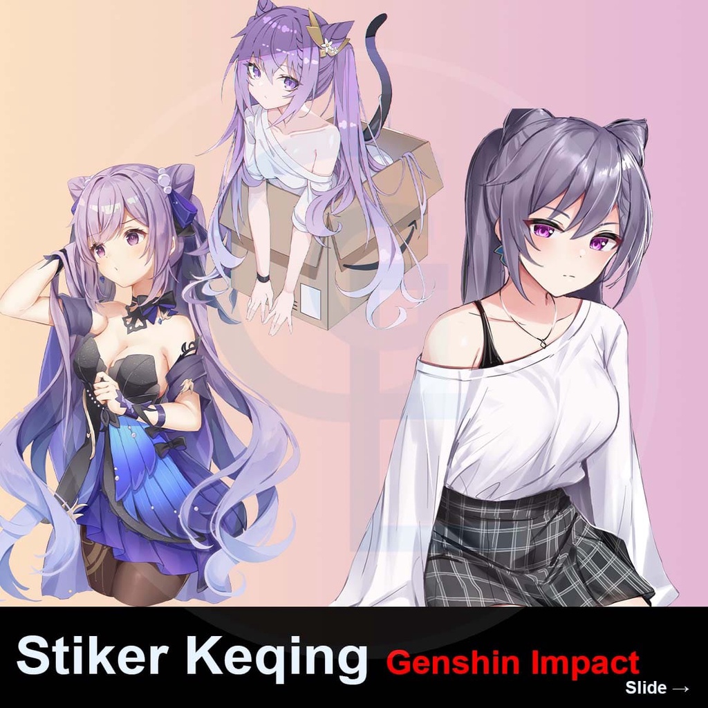 

Sticker Genshin Impact Keqing Vinyl Tumblr Bom Waterproof Anime HD
