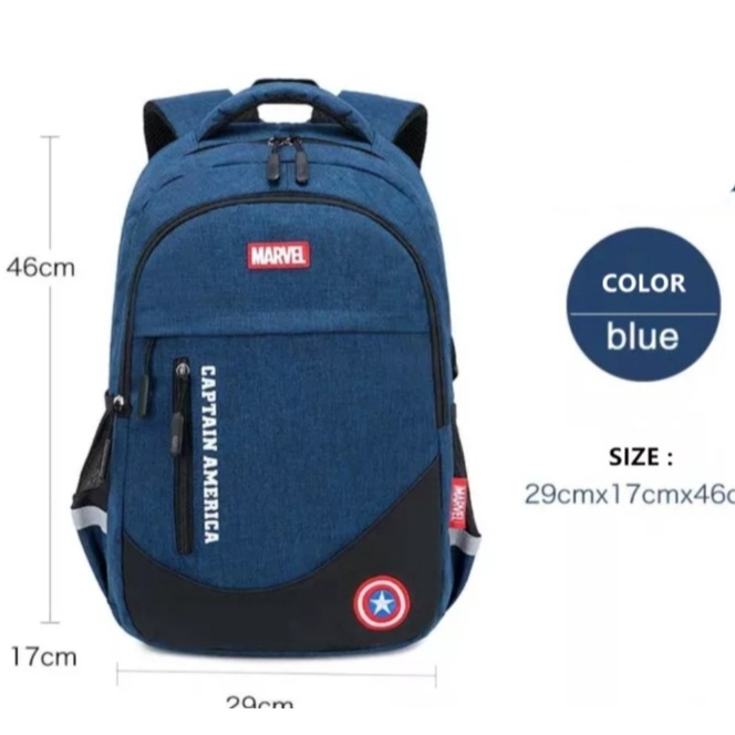 PTM-RANSEL KANVAS MARVELL TAS RANSEL ANAK LAKI LAKI LAPTOP TREND BACKPACK FASHION KAPASITAS BESAR TAS SEKOLAH SMP SMA MAHASISWA TAS PUNGGUNG