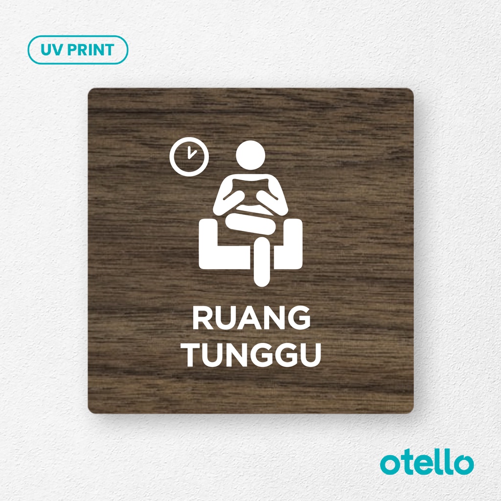 Signage Ruang Tunggu Sign Board Kayu Wooden Papan Label Waiting Room