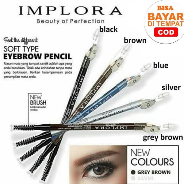 IMPLORA EyeBrow Pencil 2 IN 1 Eye brow / 2IN1 PENSIL ALIS IMPLORA