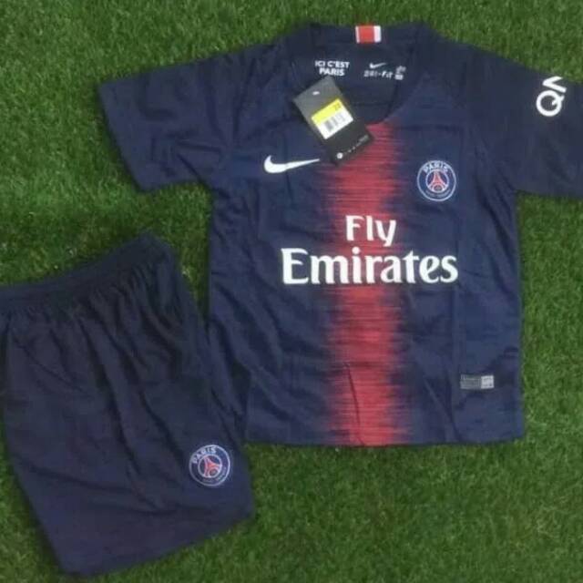 Setelan Jersey Anak Grade Ori PSG Home New 2018 / 2019 Baju + Celana