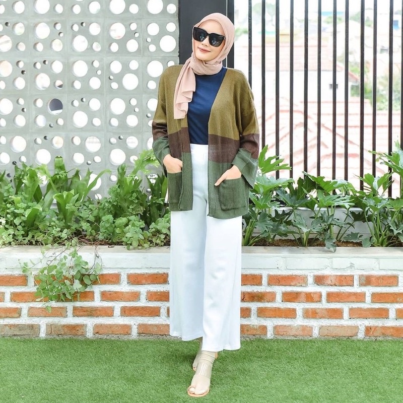 Cardigan wanita rajut halus long cardigan camerun oversize lengan panjang