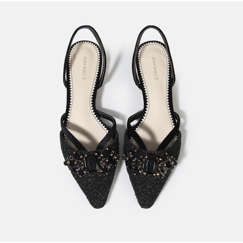 Zara black diamond flats