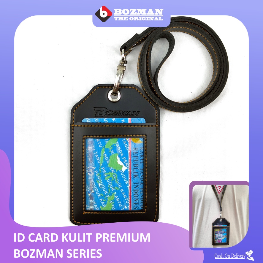 Bozman ID Card Holder Kulit Premium Nametag