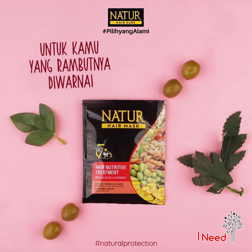 (INEED) NATUR Hair Mask Hair Nutrive Treatment - Ginseng Extract | Aloe Vera Extract | Olive Oil &amp; Vitamin E