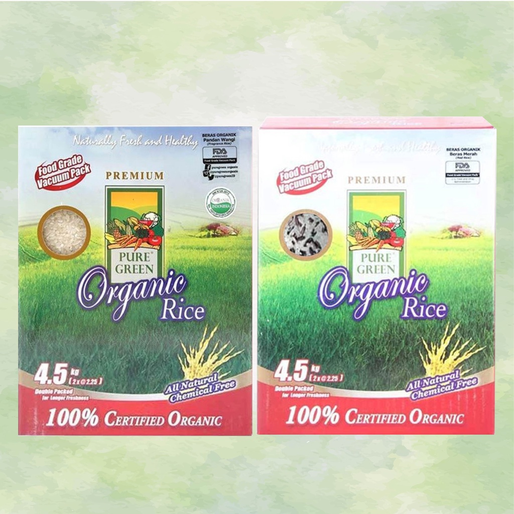 

1 Puregreen Beras Organik Black Mix - 4.5kg & 1 Puregreen Beras Organik Fragrant/ P Wangi - 4.5kg