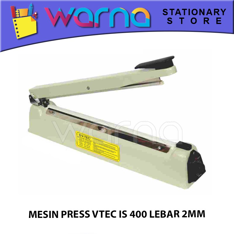 MESIN PRESS PLASTIK SEALER PLASTIK IMPULSE SEALER VTEC IS 400 LEBAR 2MM