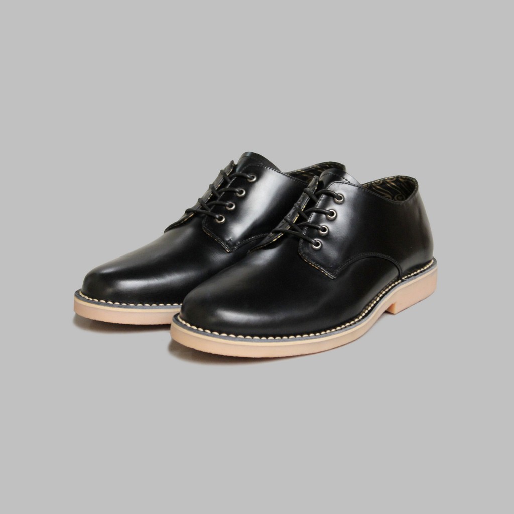 ARTAP Footwear - Sepatu Kulit Asli Pria - Law Black Cream Sole