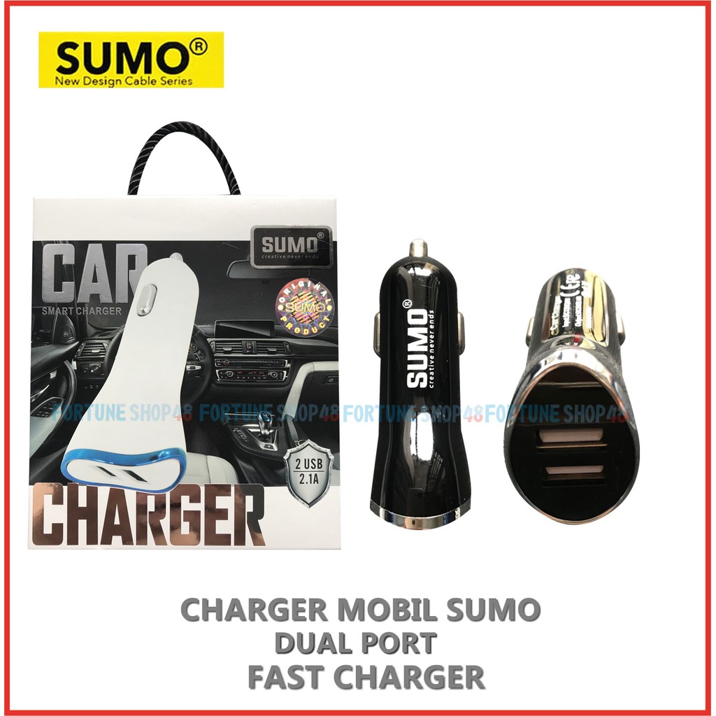 Charger Mobil SUMO FOR SAMSUNG OPPO XIAOMI IPHONE VIVO HUAWEI BLACKBERRY 2.1A FAST CHARGING